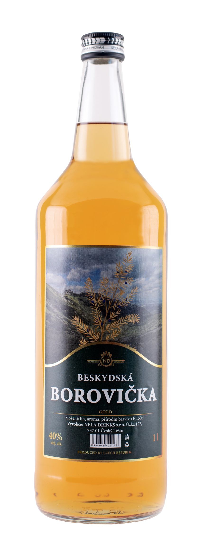 Fotografie produktu: BESKYDSKÁ BOROVIČKA Gold 1 L